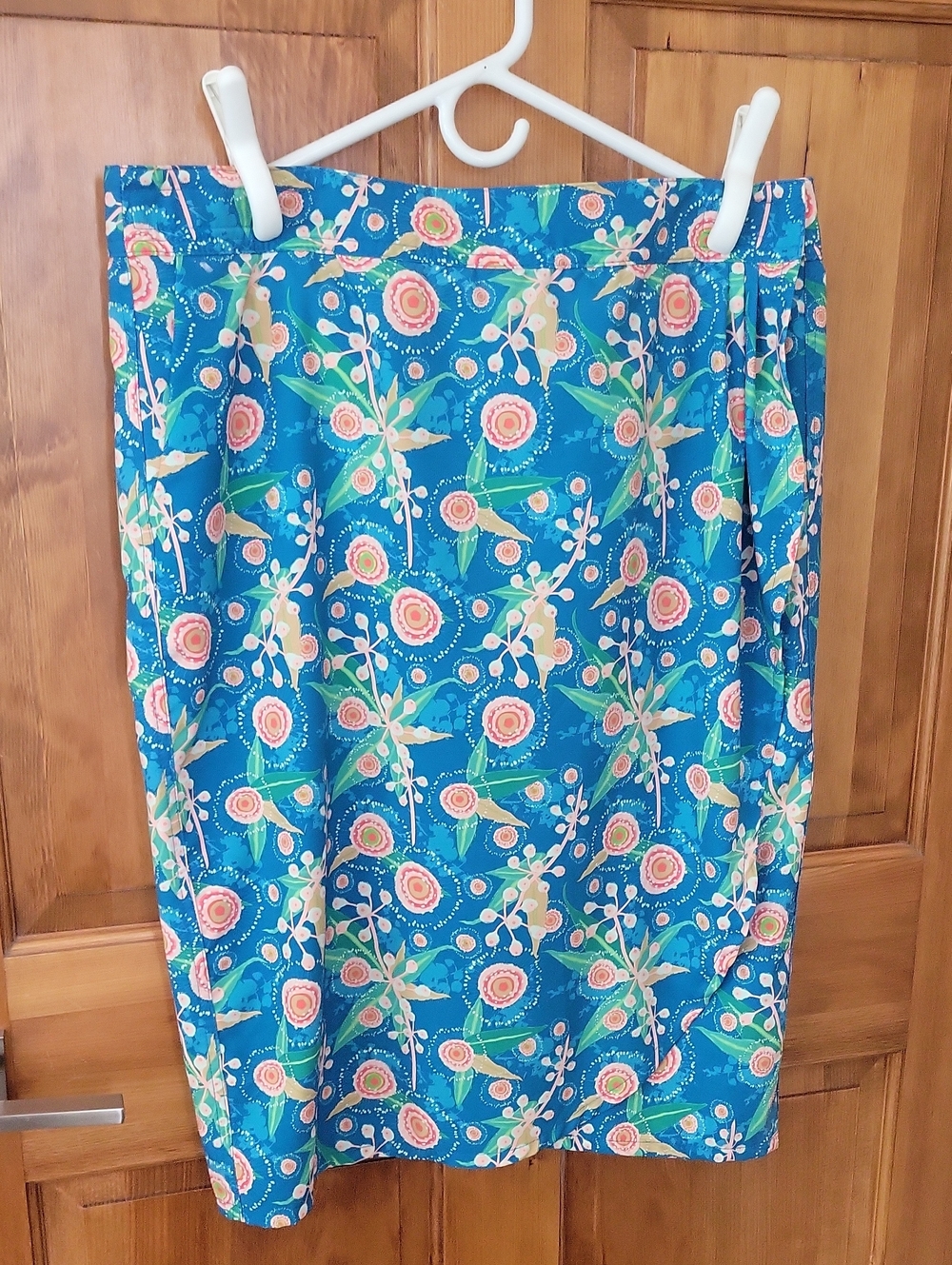Ripskirt Hawaii Blue Floral Swim Sarong with Pink and Green Accents